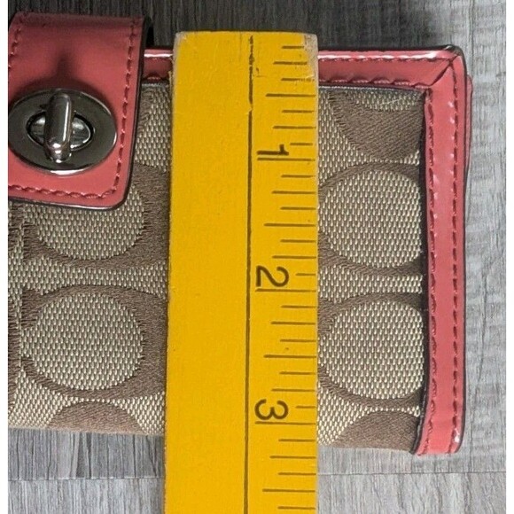 Coach Park Signature C Multi Case Turn Lock Wallet Tearose Khaki - Picture 10 of 12